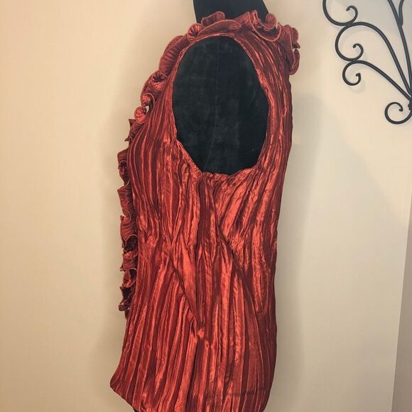 Ruffle sleeveless button down top size large - Picture 4 of 7